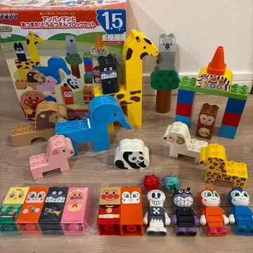 호빵맨과 모여라! 동물원 블록 세트 & 블록 인형 세트