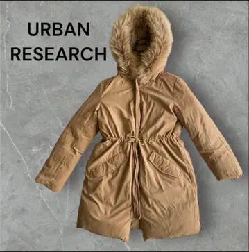 URBAN RESEARCH 후드 부착 다운 자켓 베이지