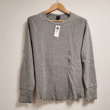 새상품 GAP 와플 L 사이즈 긴팔 T 갭 그레이 절개