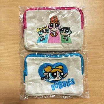 파워퍼프걸 자수 파우치 참 포함 가챠 버블스 집합