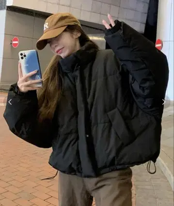 블랙 다운 자켓 M