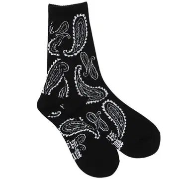 [KRHYME DESIGN] SOCKS 'PAISLEY' BK