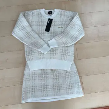 [ 새상품 ] PING 체크 무늬 니트 셋업