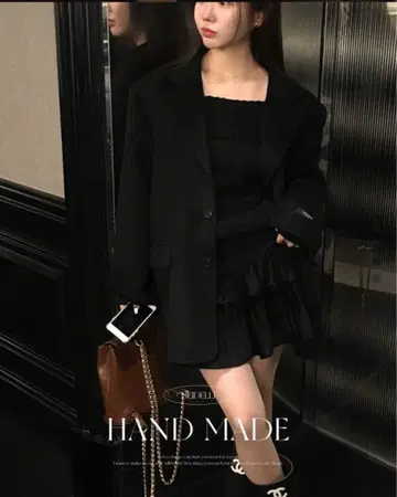 핸드메이드 블랙 피 코트 BEIDELLI