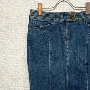 REBONDIR 무릎 기장 타이트 스커트 데님 소재 포켓 부착 스트레치