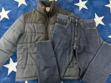 남성용 점퍼 다운 자켓 GU 청바지 2개 세트 묶음 판매
