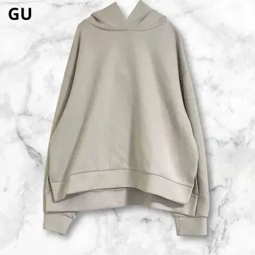 지유 오버 사이즈 그레이 긴팔 후드 맨투맨 M 심플 무지