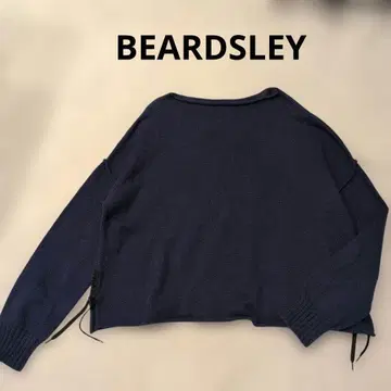 비어즐리 코튼 니트 네이비