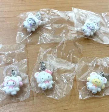 산리오 메지루시 액세서리 복슬복슬 스노우 키티 푸딩 마이멜로디 쿠로미