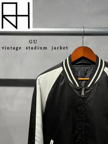 [ 구제 의류 ] GU 무지 바시티 자켓 블랙