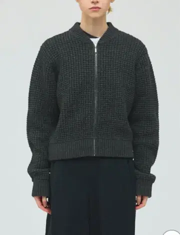 mizuiro ind 와플 집업 블루종 블랙 새상품