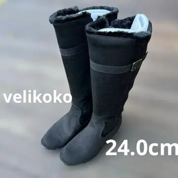 베리코코 마루이 부츠 블랙 스웨이드 퍼 24cm