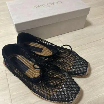 [ 미사용 새상품 ] JIMMY CHOO 블랙 넷 샌들
