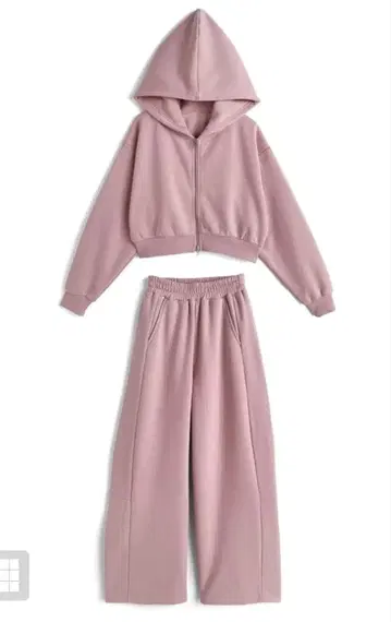 GRL 핑크 속기모 맨투맨 셋업