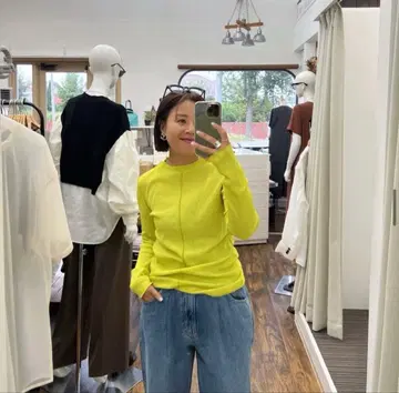 cloche 크로셰 골지 리브 크루넥 한정판 색상