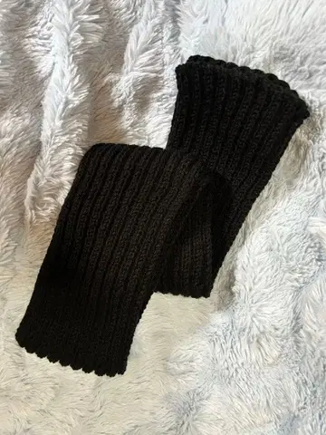 핸드메이드 머플러 손뜨개질 블랙