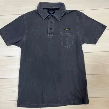 AERONAUTICA MILITARE 다크 그레이 피케 셔츠