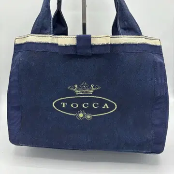 TOCCA 데님 핸드백 리본 포함 자수 로고