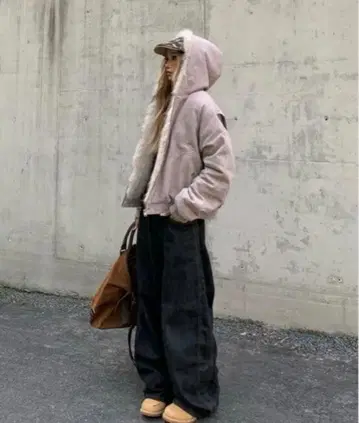 퍼 다운 자켓 베이지