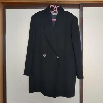 Gran Sasso 블랙 더블 버튼 롱 코트