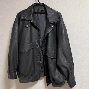 CLEL 블랙 가죽 자켓 M