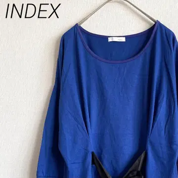 INDEX 티셔츠 크루넥 리본 블라우스 도킹 심플