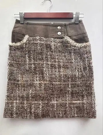 브라운 트위드 미니 스커트 자지 ZAZIE