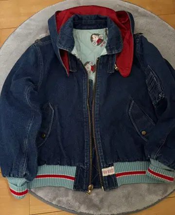 [ 레어 ] PINK HOUSE 데님 후드 점퍼 빈티지 번호표 포함