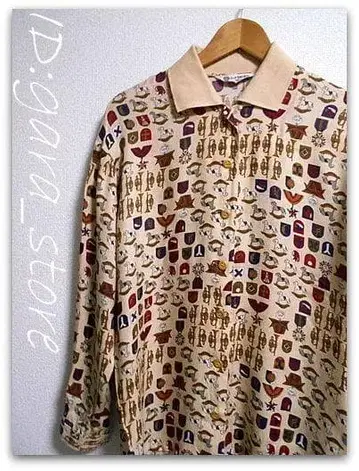 개성 넘치는! 이탈리아 원단 옷깃 절개 잡화 올 패턴 셔츠