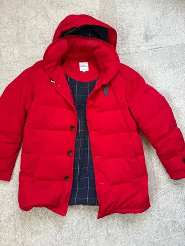 Mitsumine 후드 부착 레드 패딩 자켓 사이즈 2