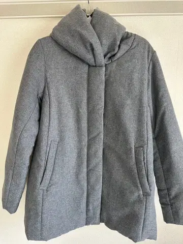 나노 유니버스 후드 부착 그레이 다운 자켓