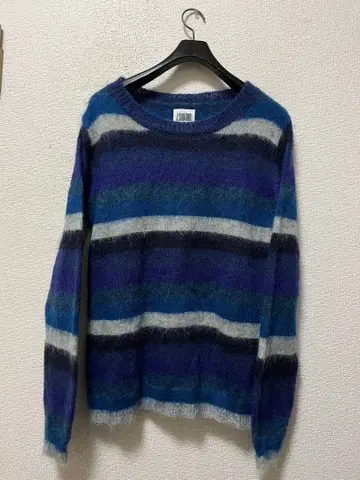 제이 사바티노 모헤어 니트 스웨터 / 2 네이비 x 블랙 x 파랑 보더