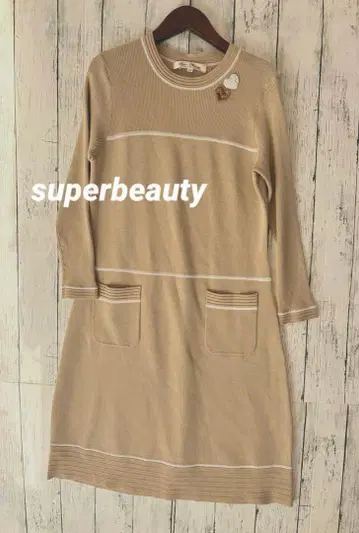 인기 완판템 슈퍼 뷰티 비쥬 장식 베이지 원피스 L
