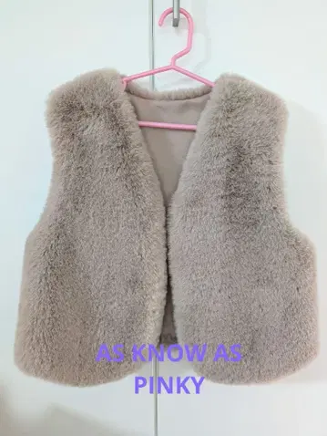 새상품 아즈노아즈 에코 퍼 베스트 베이지 택 포함