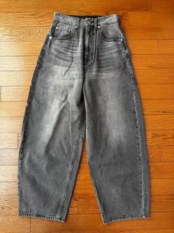 그레이 와이드 데님 팬츠 M