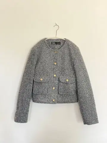 ZARA 그레이 노카라 자켓