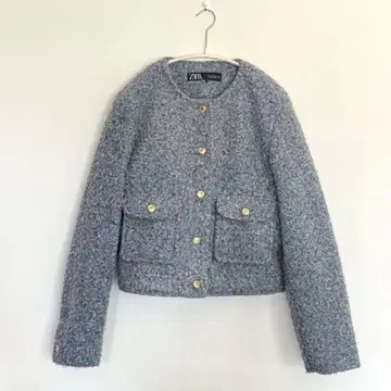 ZARA 그레이 노카라 자켓