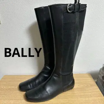 세일 중! 새상품급 BALLY 발리 롱 부츠 천연 가죽 사이드 고어 블랙