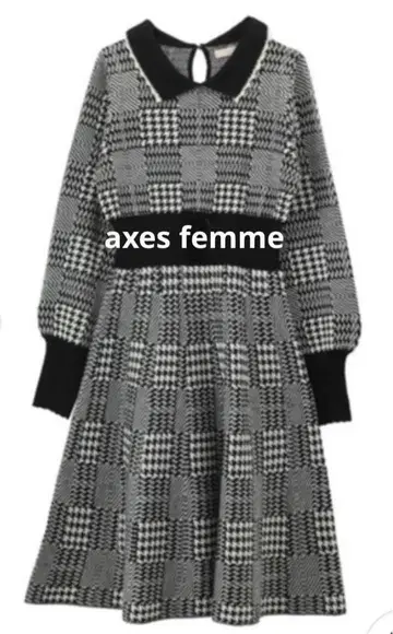 엑시즈팜 포에틱 체크 무늬 원피스