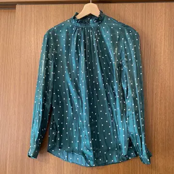 QTUME 틸 도트 무늬 긴팔 블라우스 M(38)