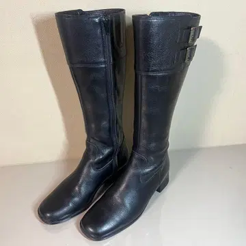 [새상품급] ing 잉그 롱 부츠 가죽 사이드 지퍼 블랙 24cm