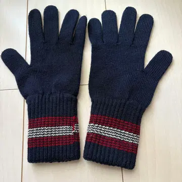 발리 네이비 스트라이프 니트 장갑
