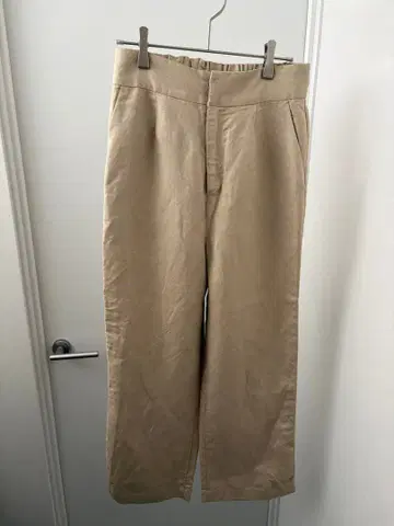 Discoat 디스코트 린넨 혼방 스트레이트 와이드 팬츠 라이트 베이지