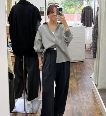 NUS 라나테크 돌먼 슬리브 셔츠 그레이