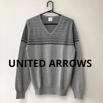 유나이티드 애로우즈 남성용 니트 L 그레이 V넥 얇은 소재