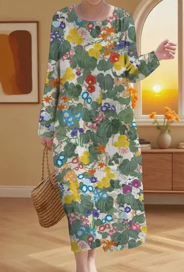 리얼 깨끗한 초화 드레스 [미사용 새상품] XLsize