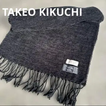 TAKEOKIKUCHI 울 혼방 블랙 머플러 이탈리아제