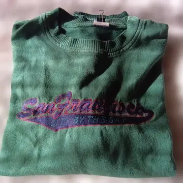 구제 의류 남성용 crozy shirt 그린 컬러 트레이너 XL 사이즈