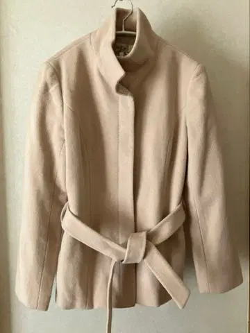 CaEtLa 여성용 베이지 울 혼방 자켓 벨트 포함 M 사이즈