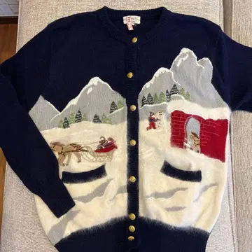크리스마스 패턴 가디건